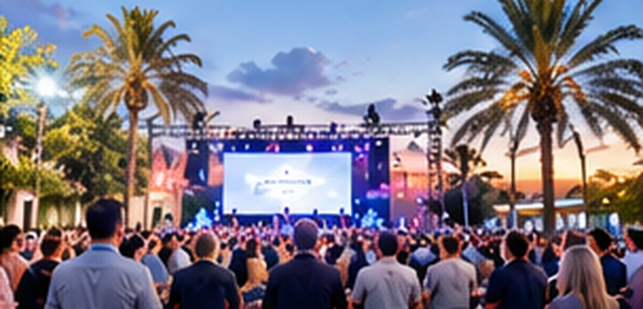 Outdoor festival stage with audience