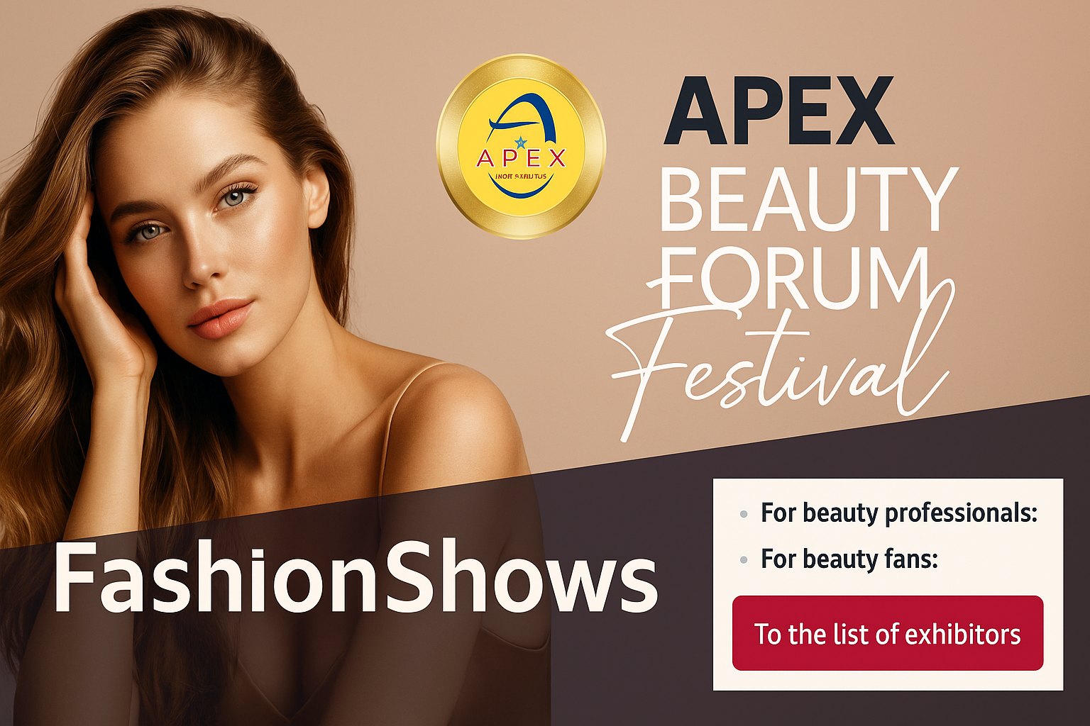 Apex Beauty Forum Festival and Fashion Shows — for beauty professionals and beauty fans.