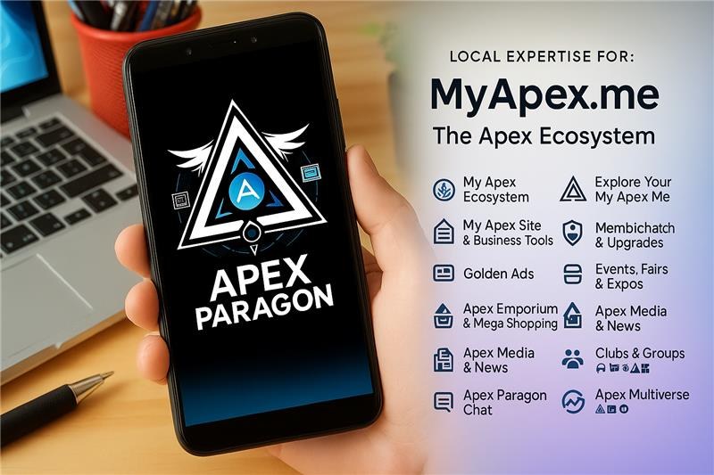 Apex Paragon on a smartphone — local expertise for MyApex.me, the Apex Ecosystem.