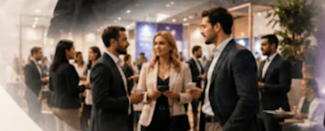 Guests and team networking at Masterclasses Live