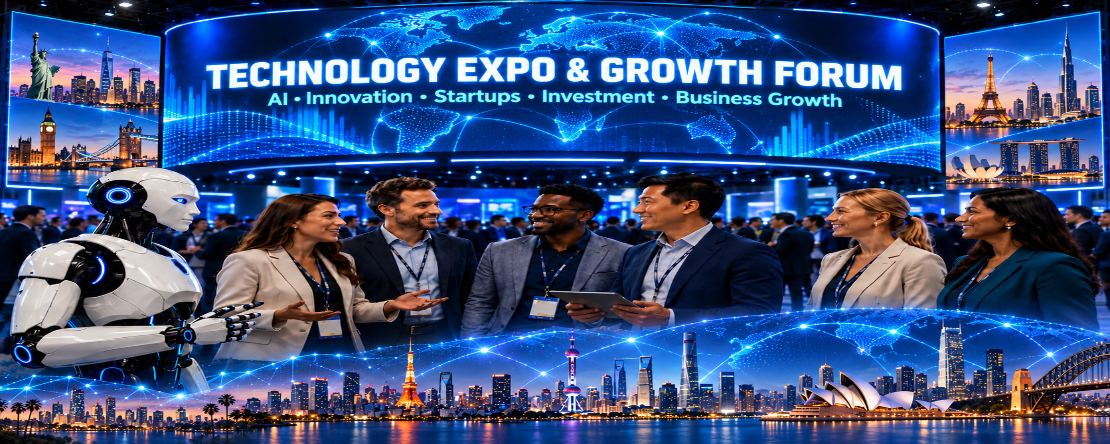 TECH NEXUS — technology expo and growth forum with robotics, AI and global skylines